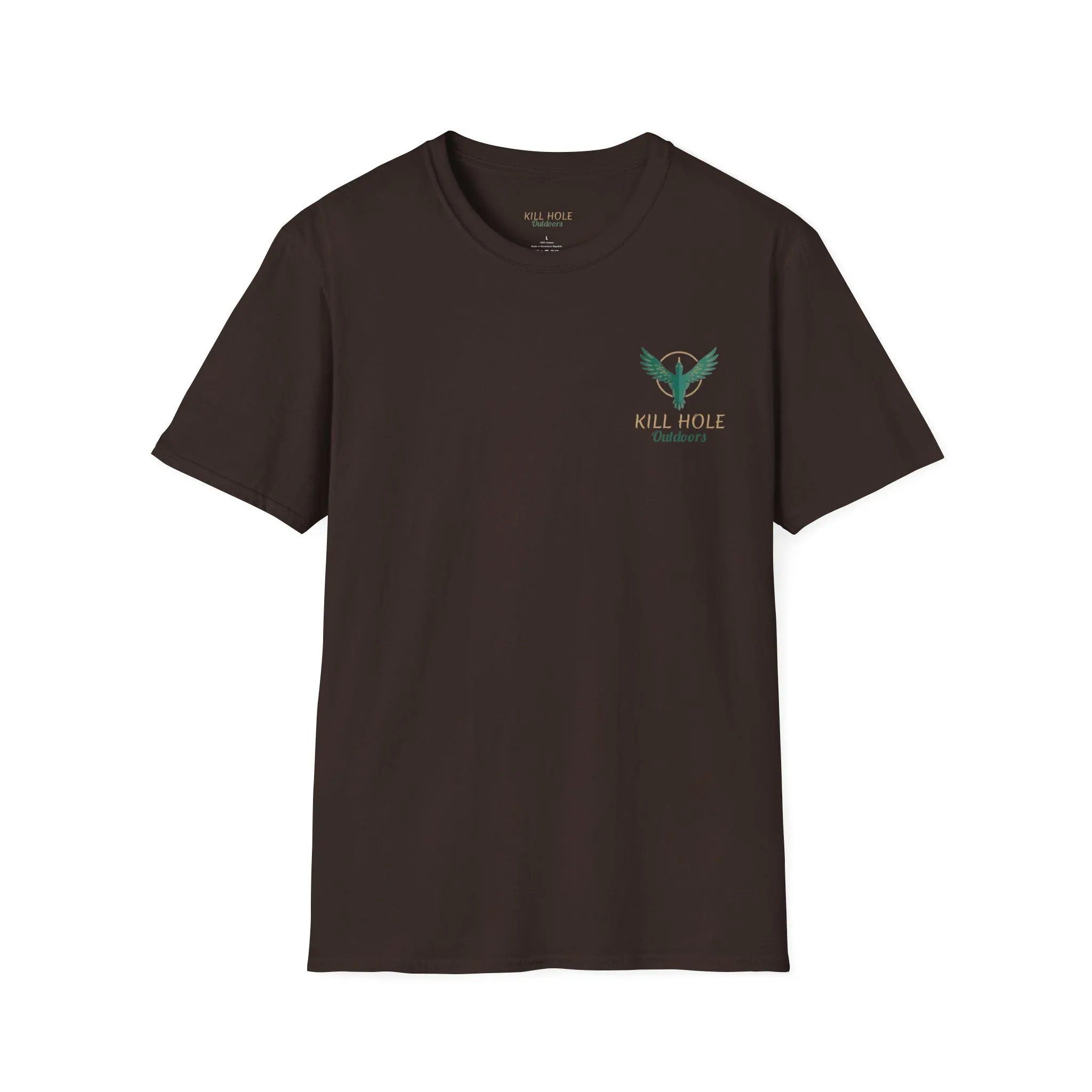 Tactical Turkey Hunting T-Shirt for Men - Funny Gobbler with Rifle Graphic Tee - Kill Hole Outdoors Patriotic Hunter Gift