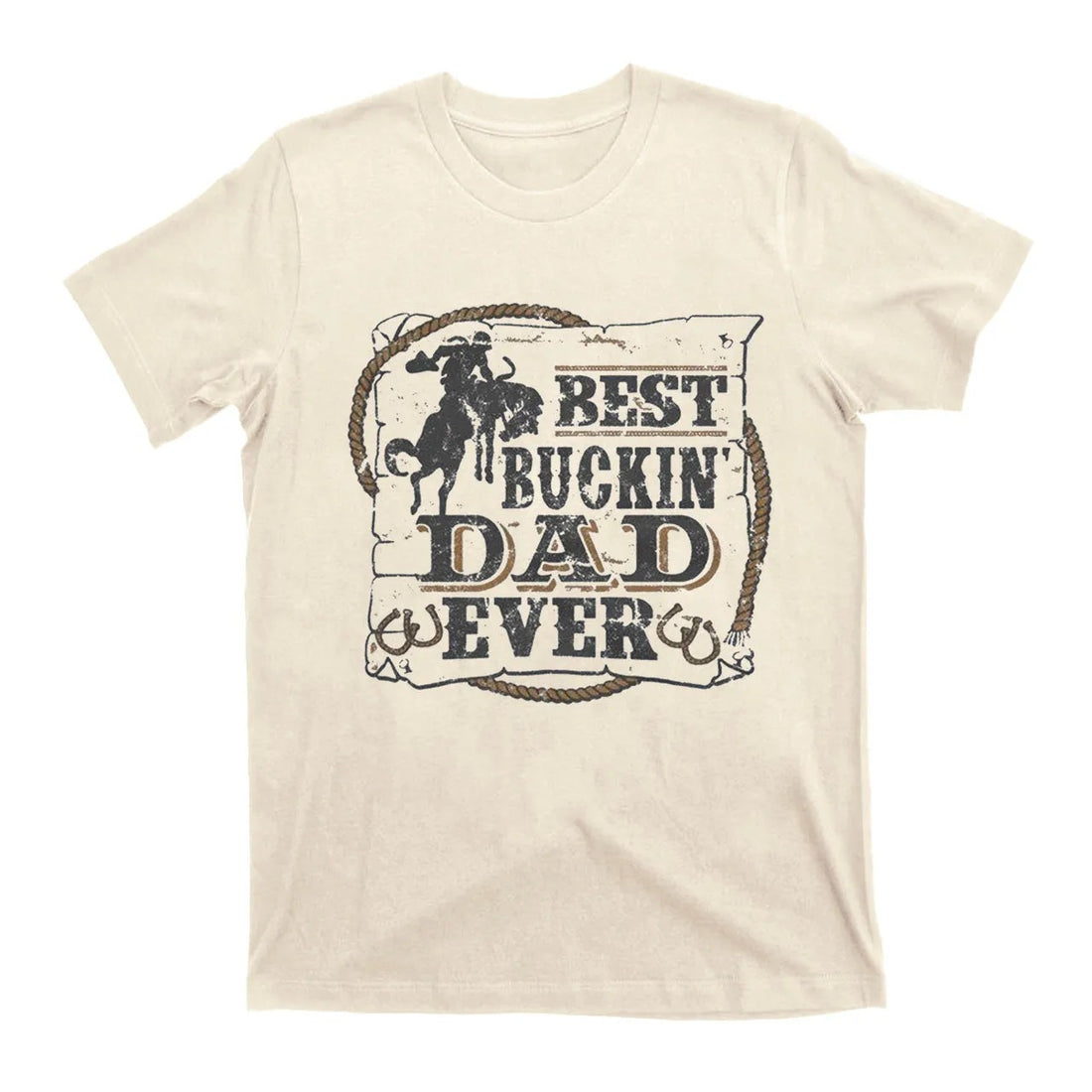 Western Cowboy Dad Shirt - Best Buckin Dad Ever Graphic T-Shirt - Funny Father’s Day Gift for Country Dads & Rodeo Lovers