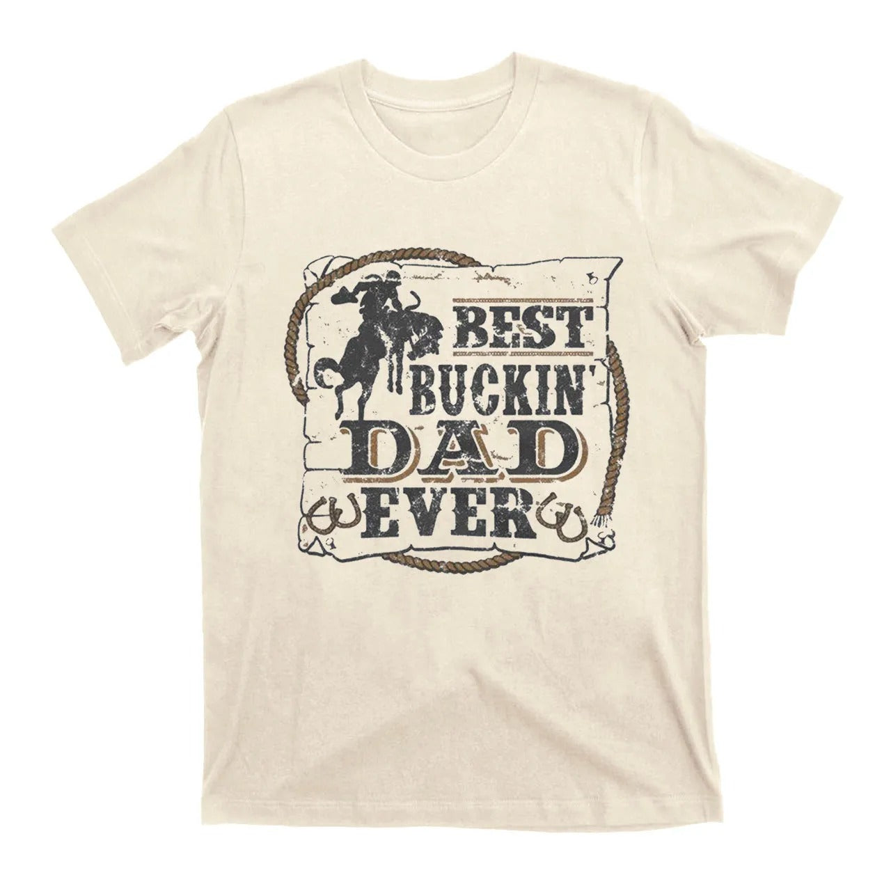 Western Cowboy Dad Shirt - Best Buckin Dad Ever Graphic T-Shirt - Funny Father’s Day Gift for Country Dads & Rodeo Lovers
