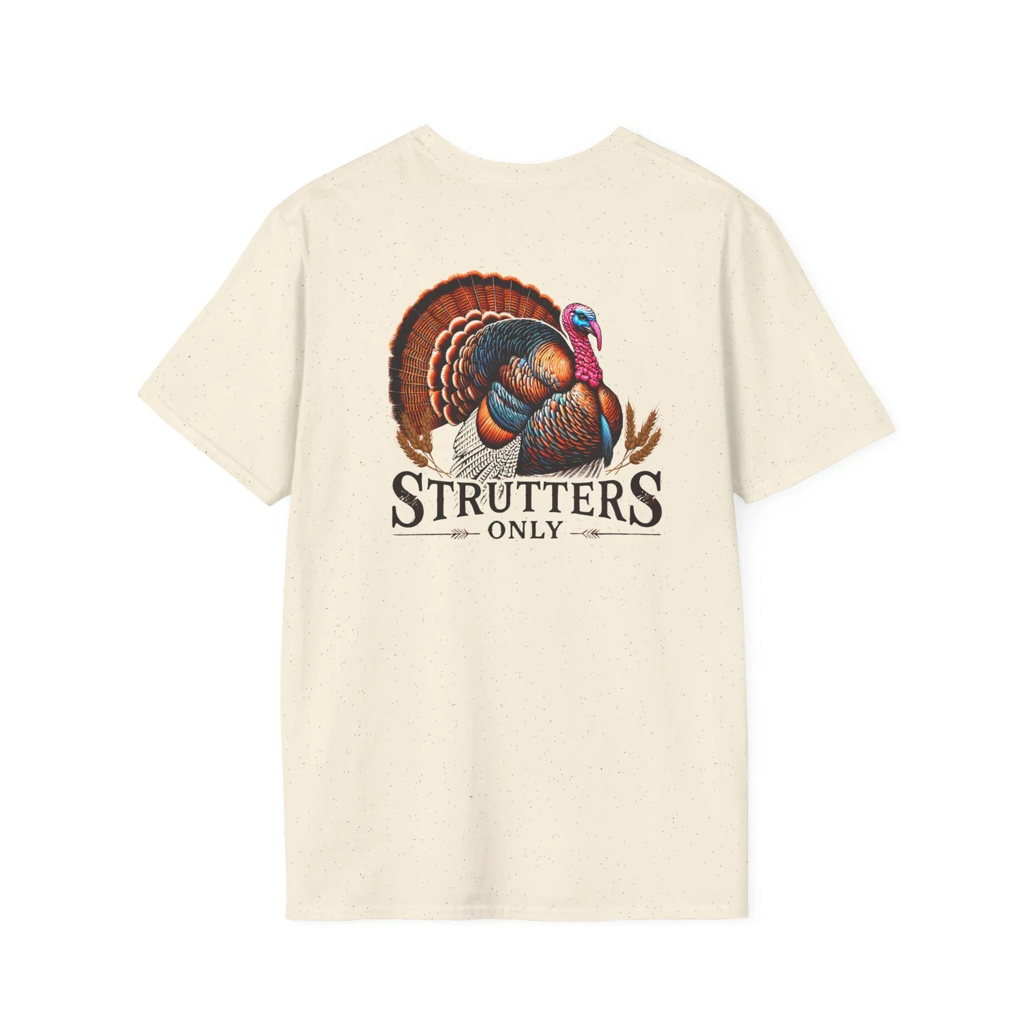 Turkey Hunting Shirt for Men - Strutters Only Colorful Gobbler Graphic Tee - Funny Gift for Dad Hunters & Outdoorsmen