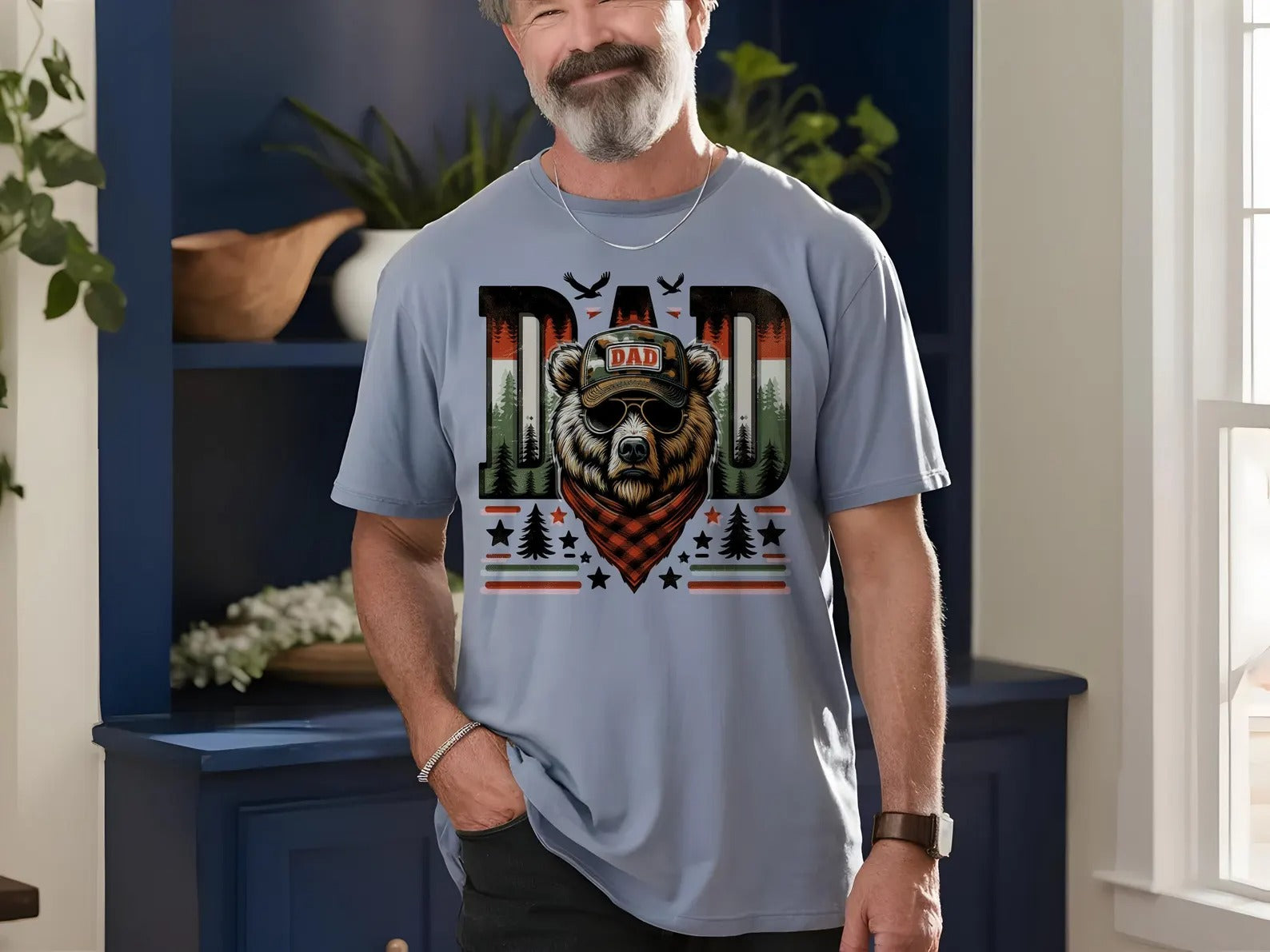 Bear Dad T-Shirt – Vintage Outdoor Father’s Day Gift for Hunting Dads