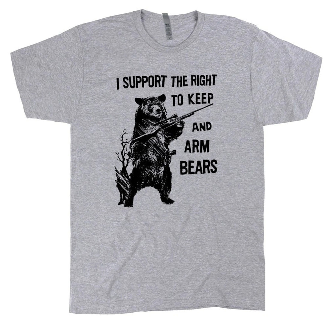 Funny Bear with Rifle Shirt – I Support the Right to Arm Bears Tee Bears Political Shirt Patriot Gun Rights Tee