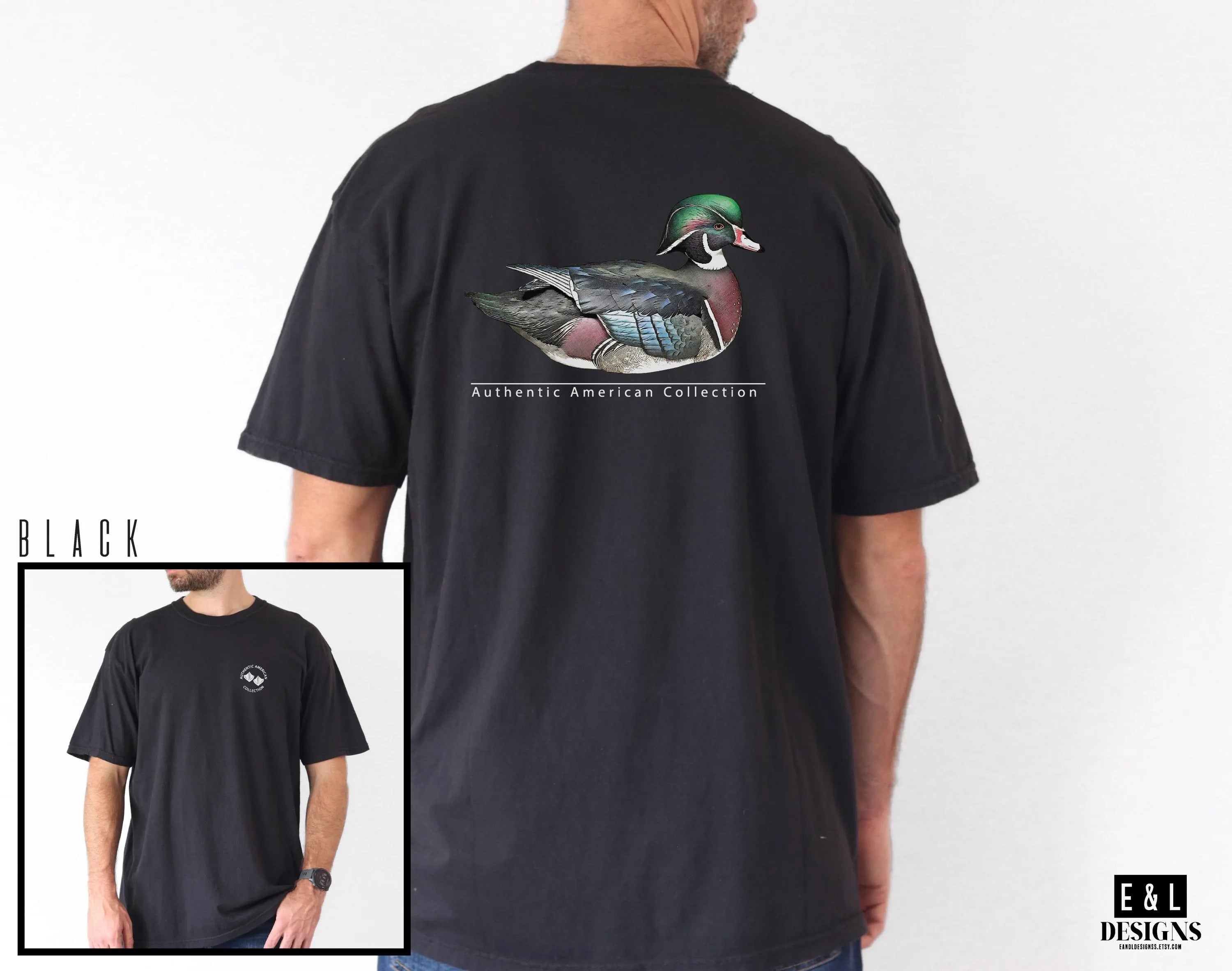 Duck Hunting Shirt for Men - Wood Duck Waterfowl Tee from Authentic American Collection - Gift for Outdoorsmen & Hunters