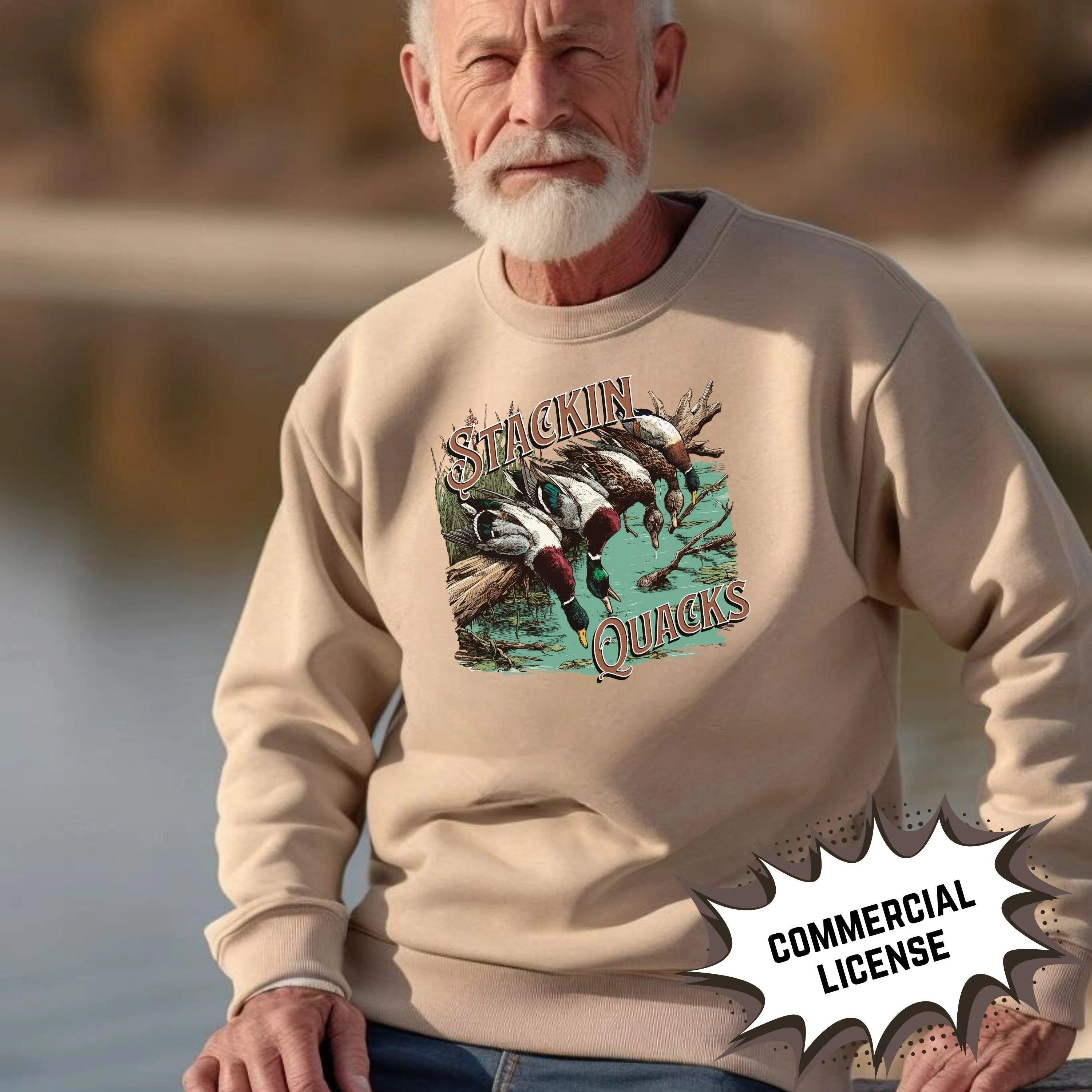 Stackin’ Quacks Duck Hunting Shirt – Funny Mallard Graphic Tee for Men – Gift for Waterfowl Hunters and Outdoorsmen