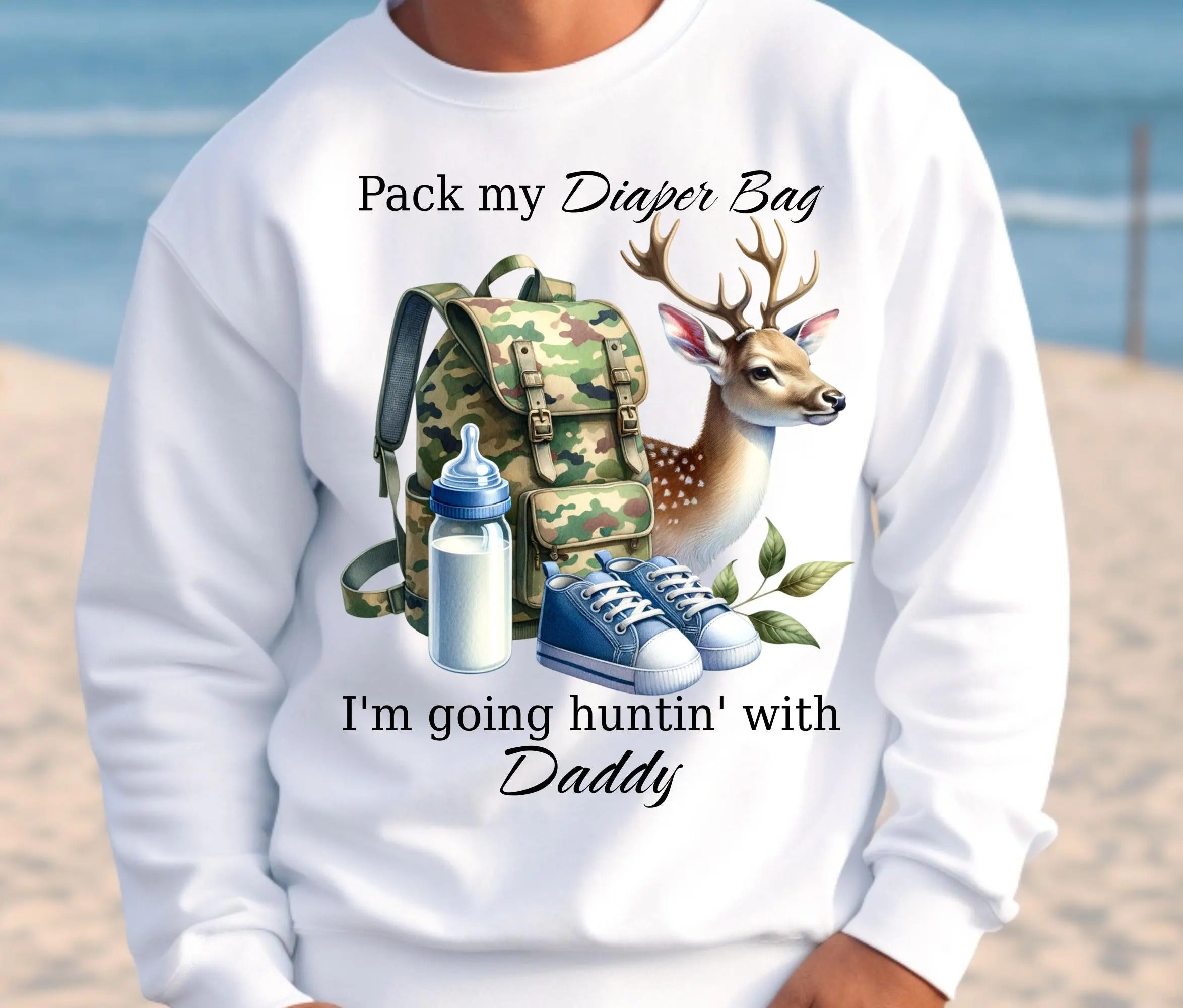 Pack My Diaper Bag I'm Going Hunting With Daddy - Cute Camo Deer Gift for Dad