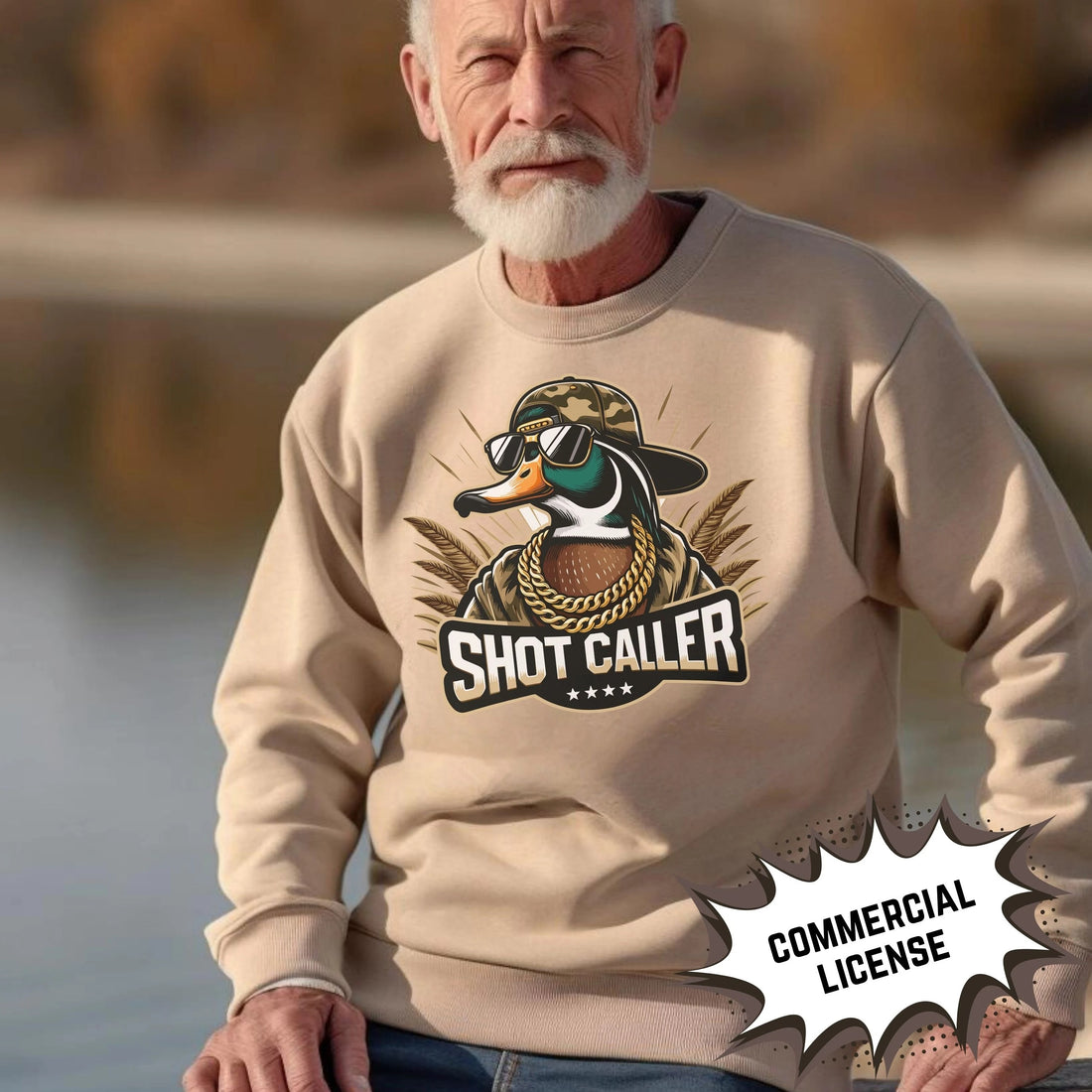 Wood Duck Shot Caller T-Shirt, Mallard Duck American Flag T-Shirt - Shot Caller Duck Sweatshirt – Funny Duck Hunting for Men – Mallard Graphic Gift for Hunters