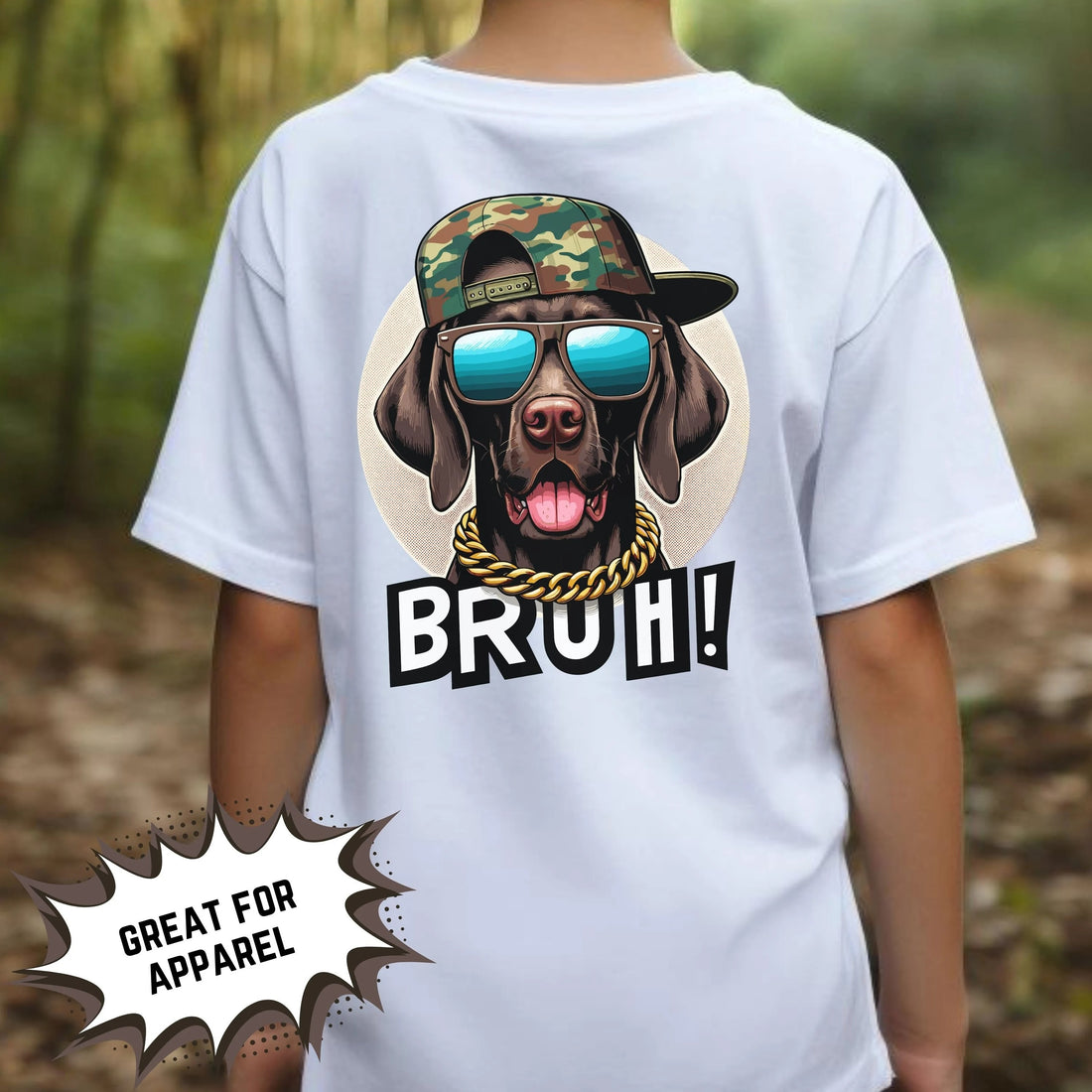 Bruh Dog T-Shirt _ Funny Duck Hunting Gangsta Dog Shirt – Hip Hop Style Funny Pup BRUH Tee