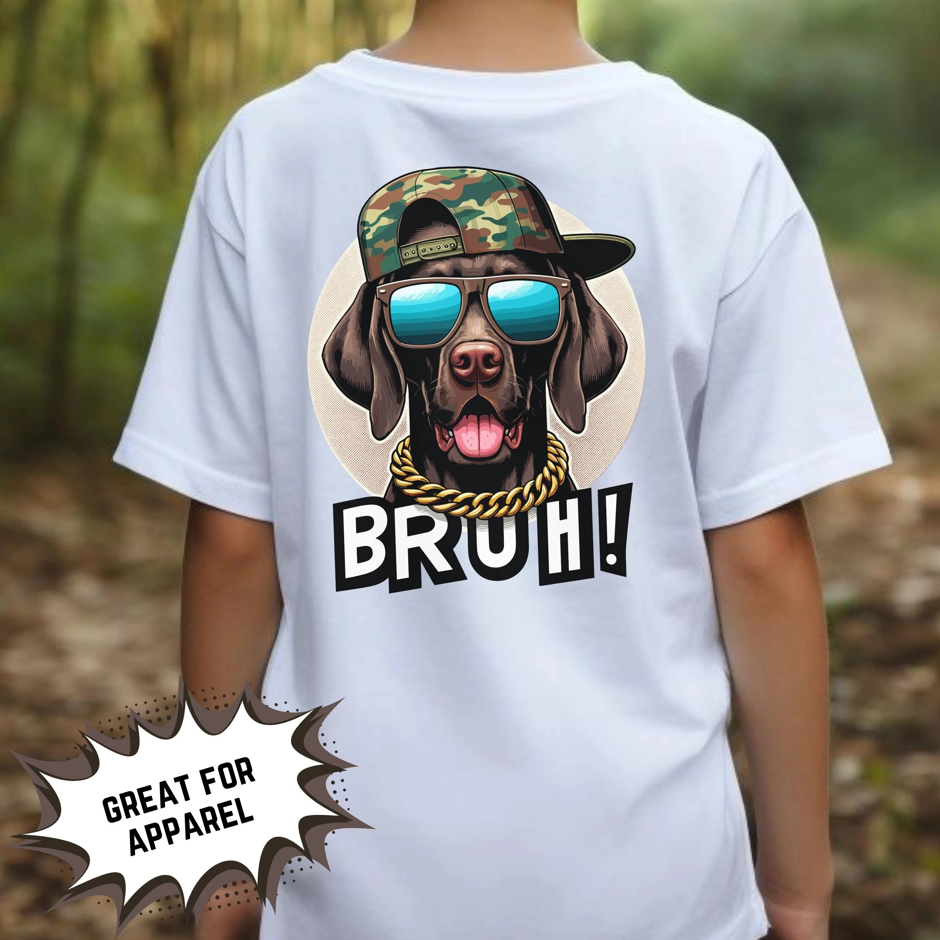 Bruh Dog T-Shirt _ Funny Duck Hunting Gangsta Dog Shirt – Hip Hop Style Funny Pup BRUH Tee