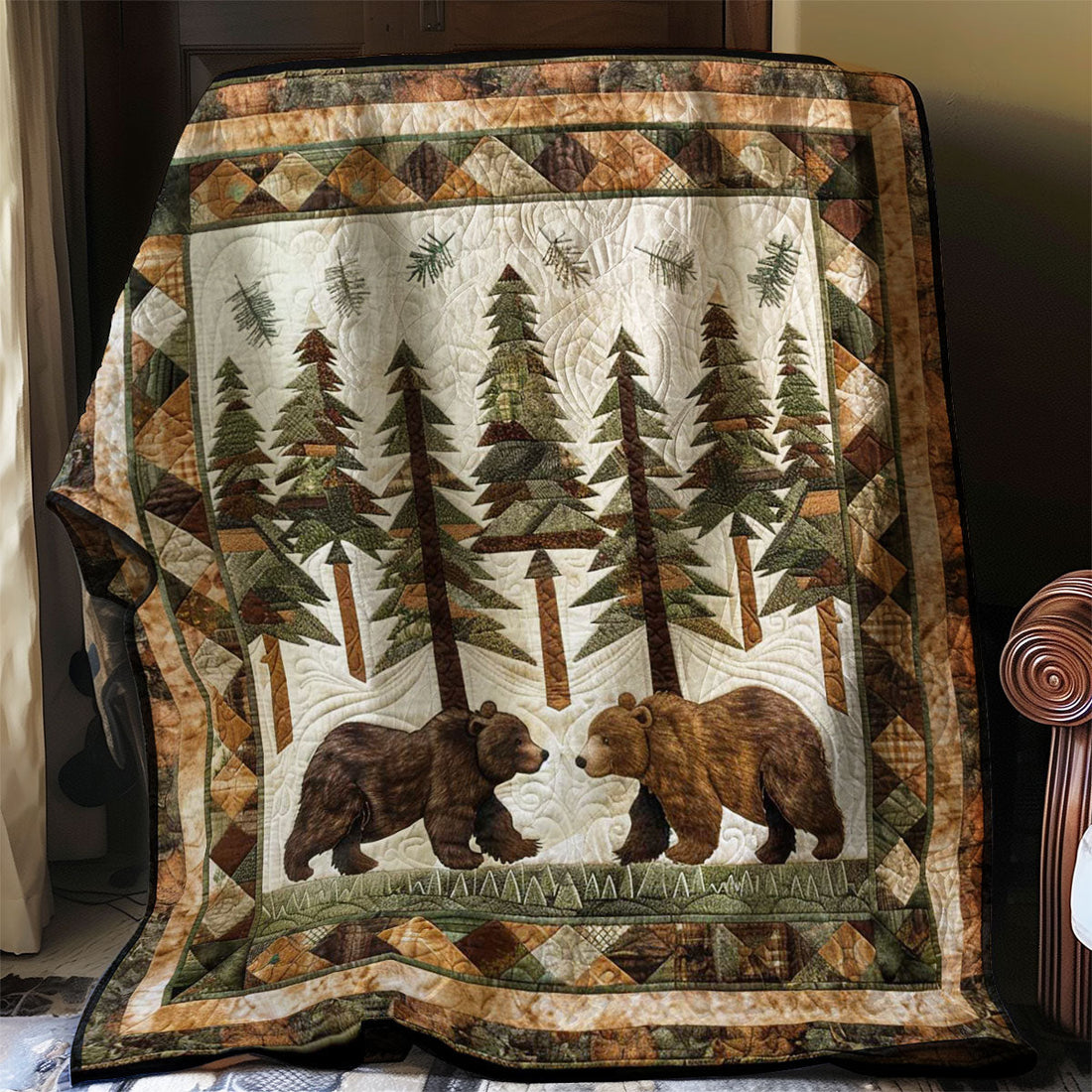 Bear Rustic Charm Quilt Blanket