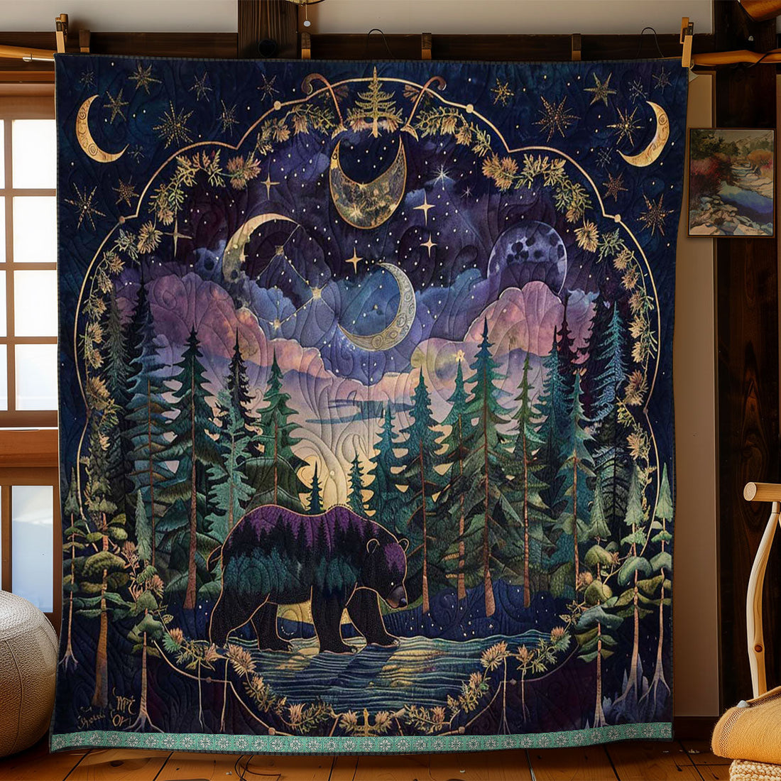 Majestic Bear Cozy Retreat Quilt Blanket
