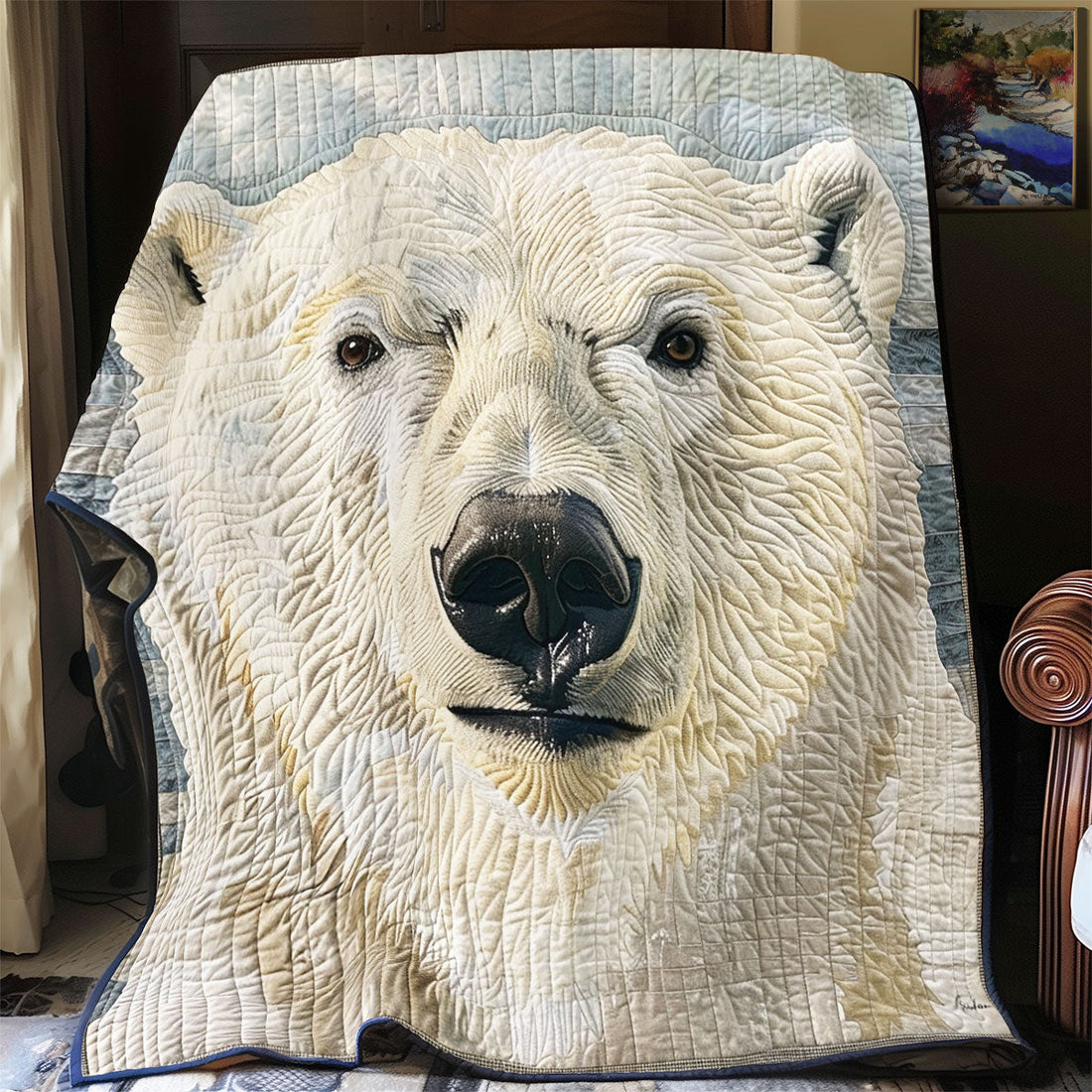 Polar Bear Rustic Charm Quilt Blanket