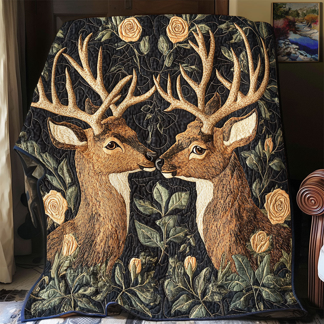 Reindeer Wild Touch Quilt Blanket