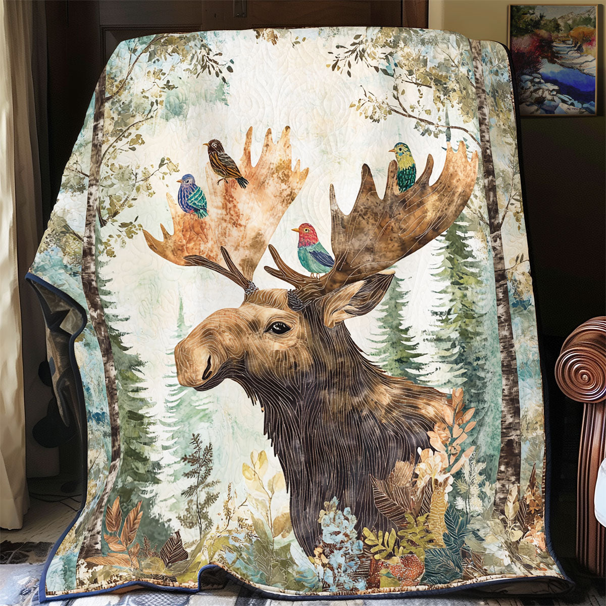 Wild Moose Quilt Blanket