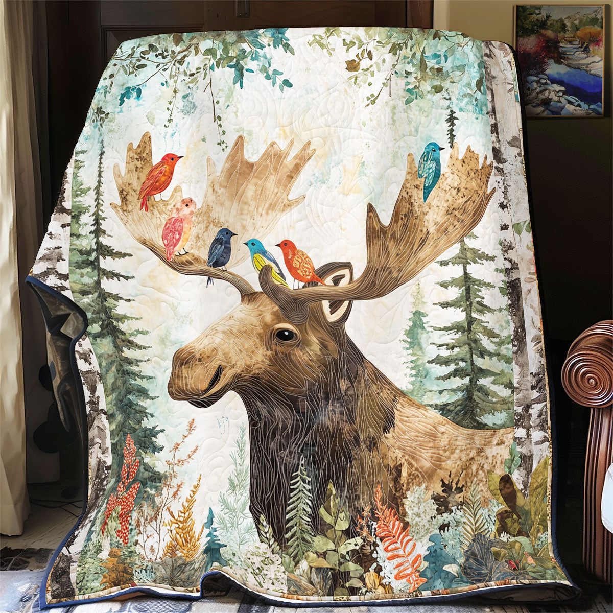 Wild Moose Quiet Moments Quilt Blanket