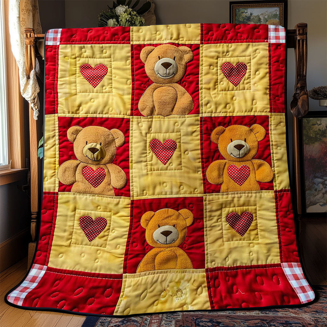 Teddy Bear Quiet Moments Quilt Blanket