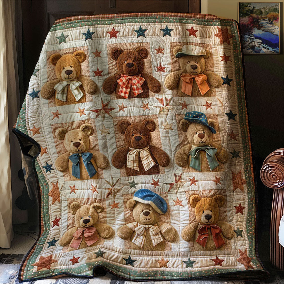 Teddy Bear Forest Haven Quilt Blanket