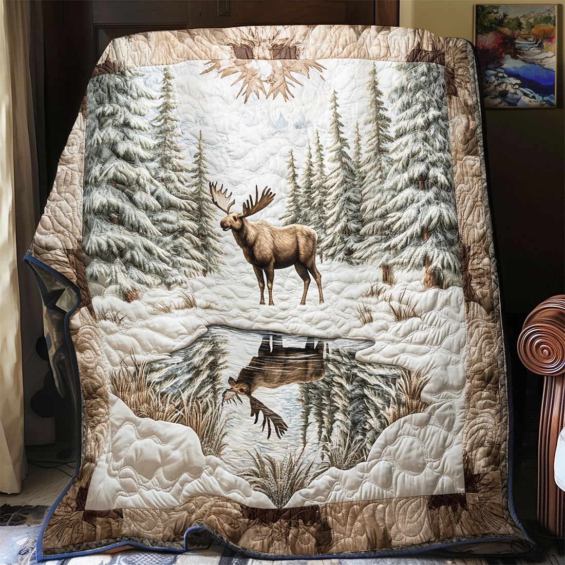 Moose Forest Quilt Blanket