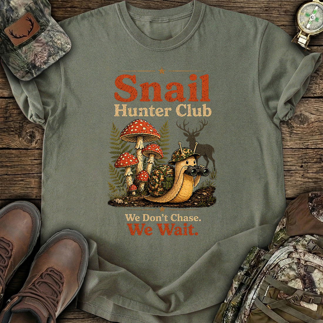 Snail Hunter Club Funny Hunting T-Shirt