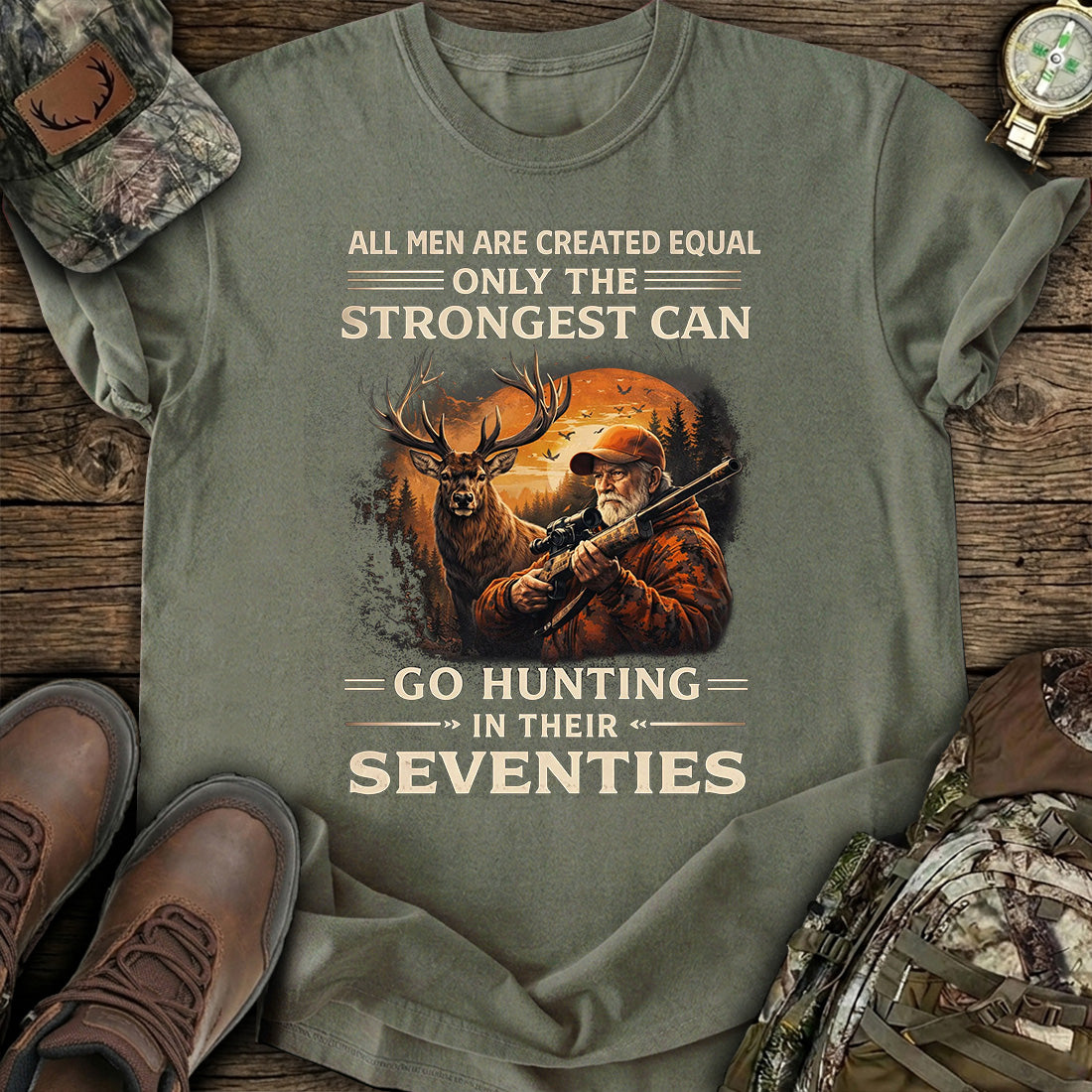 Hunting Seventies Strong Men T-Shirt