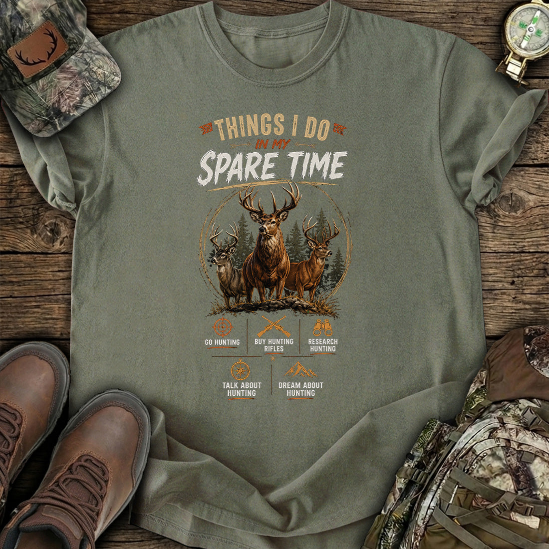 Hunting Spare Time Funny T-Shirt