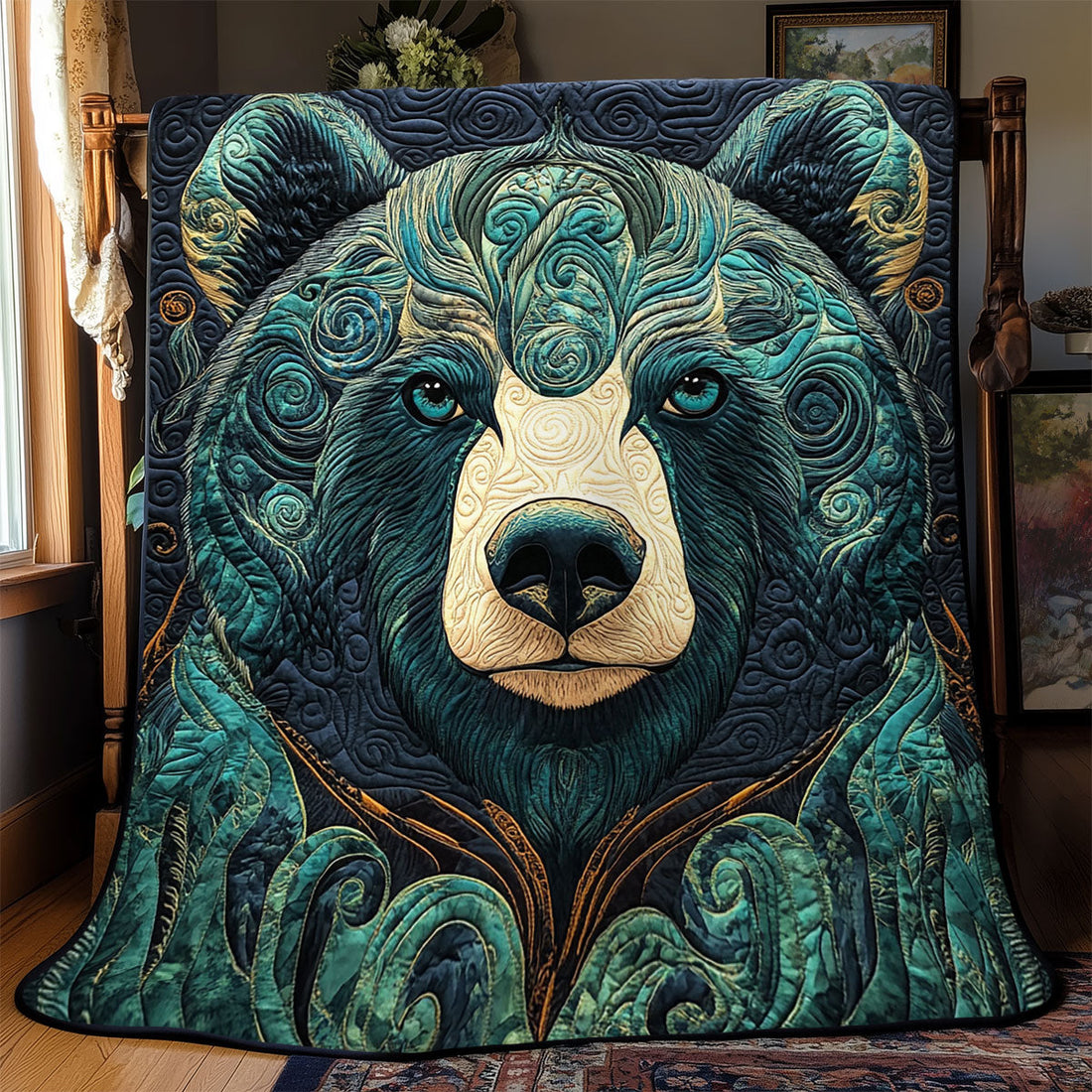 Mystic Bear Quiet Moments Quilt Blanket