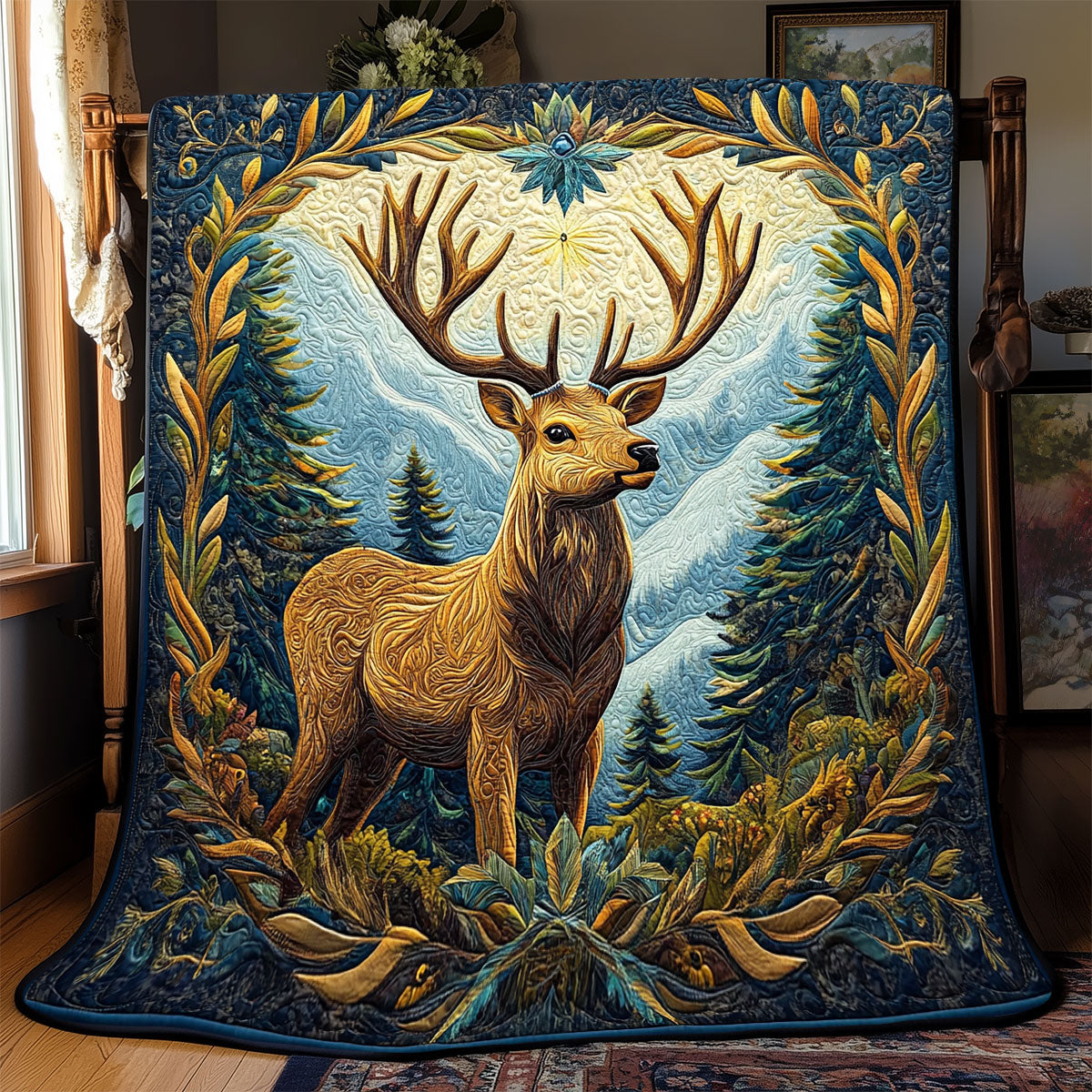 Portrait Deer Quilt Blanket