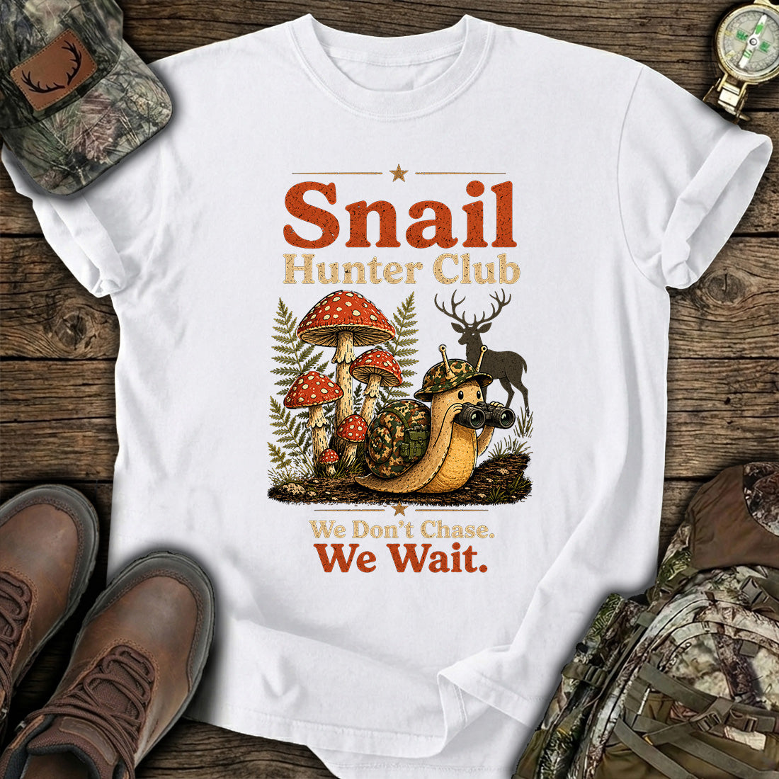 Snail Hunter Club Funny Hunting T-Shirt