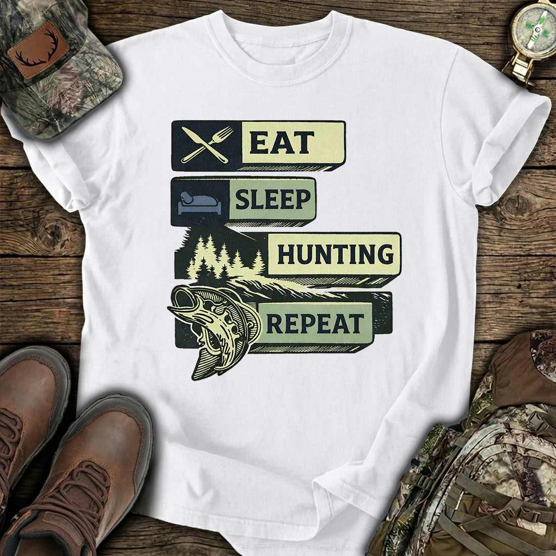 Eat Sleep Hunting Repeat T-Shirt