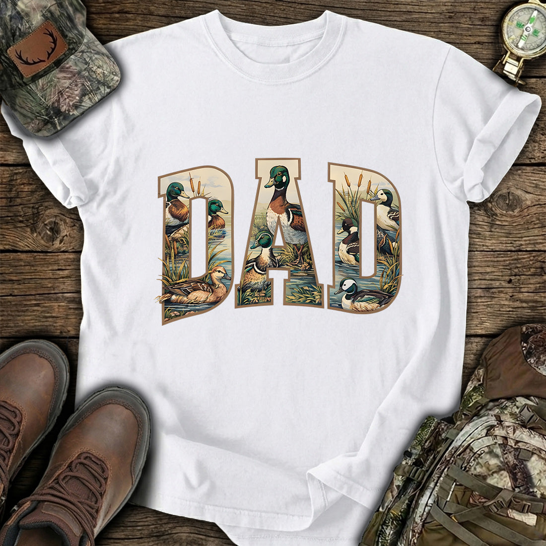 Duck Hunting Dad Camo T-Shirt