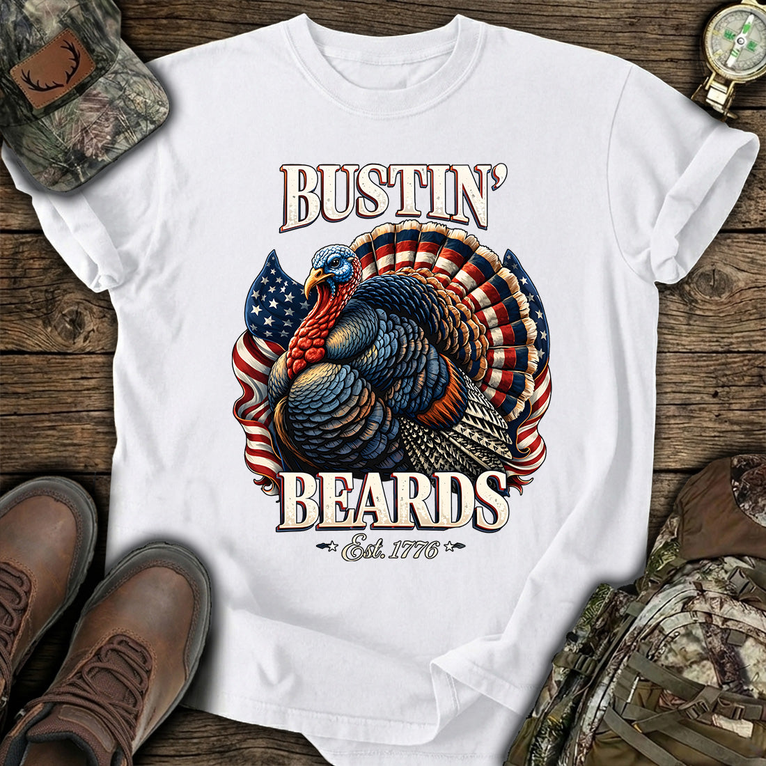 Turkey Hunting Bustin Beards T-Shirt