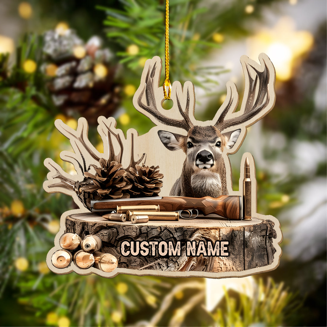 Personalized Deer Hunting Ornament – Unique Christmas Gift for Hunters & Outdoorsmen