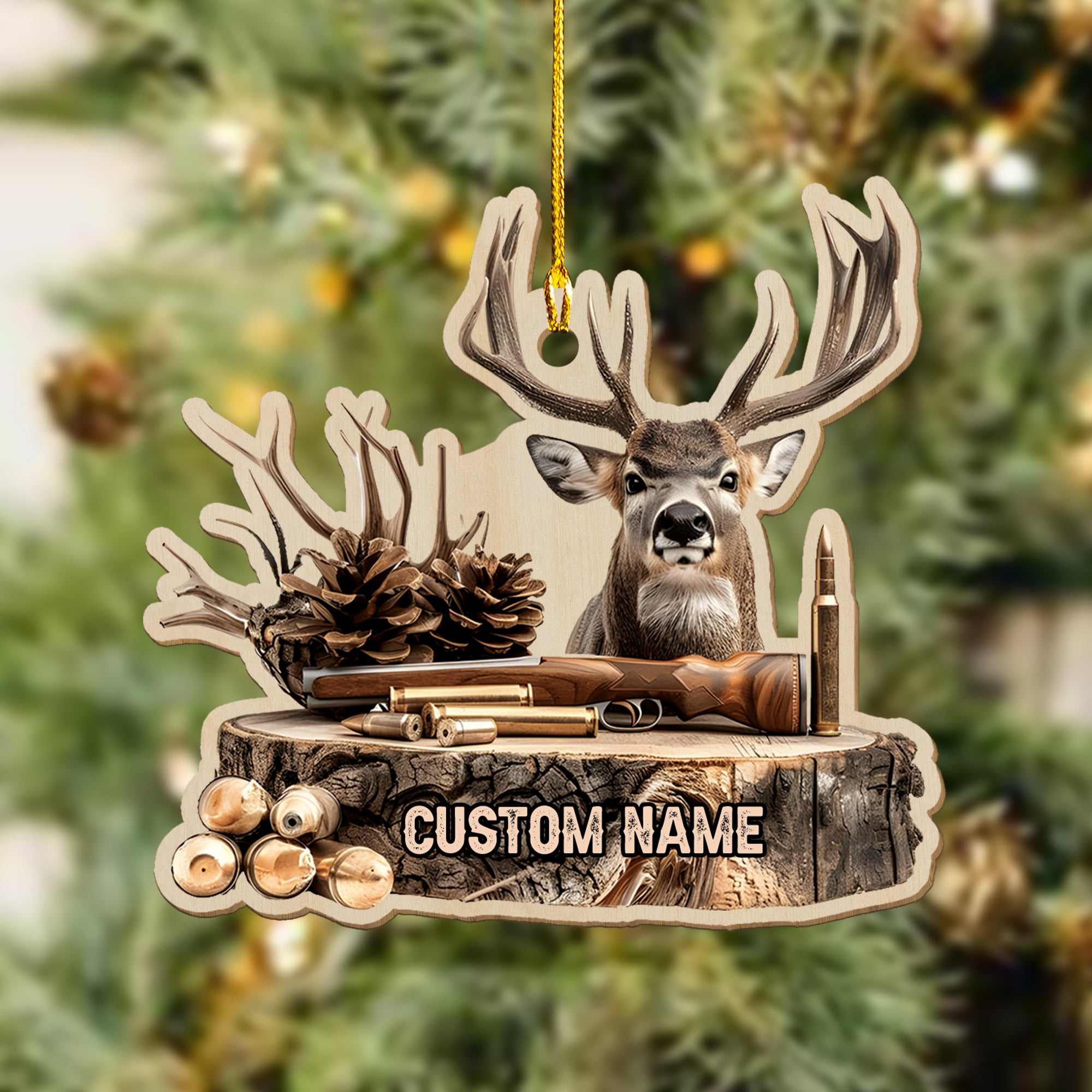 Personalized Deer Hunting Ornament – Unique Christmas Gift for Hunters & Outdoorsmen